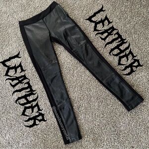 Guess Genuine Leather Leggings Pants Moto Panel Vintage 24 XS Goth Punk Grunge